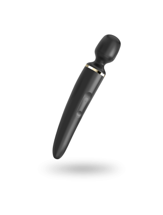 Вібромасажер Satisfyer Wand-er Woman (Black/Gold), водонепроникний, потужний, розмір XXL