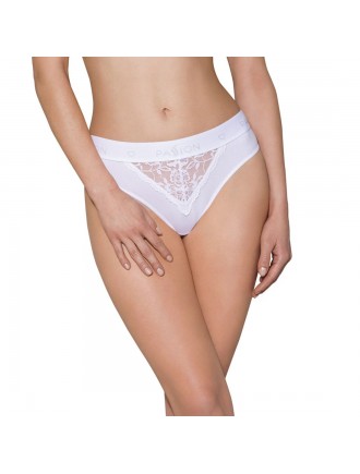 Трусики з широкою гумкою і мереживом Passion PS001 PANTIES white, size M