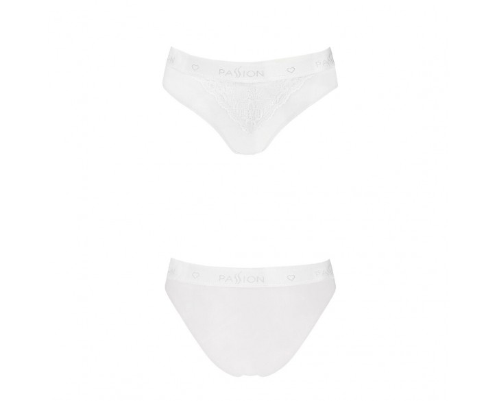 Трусики з широкою гумкою і мереживом Passion PS001 PANTIES white, size M