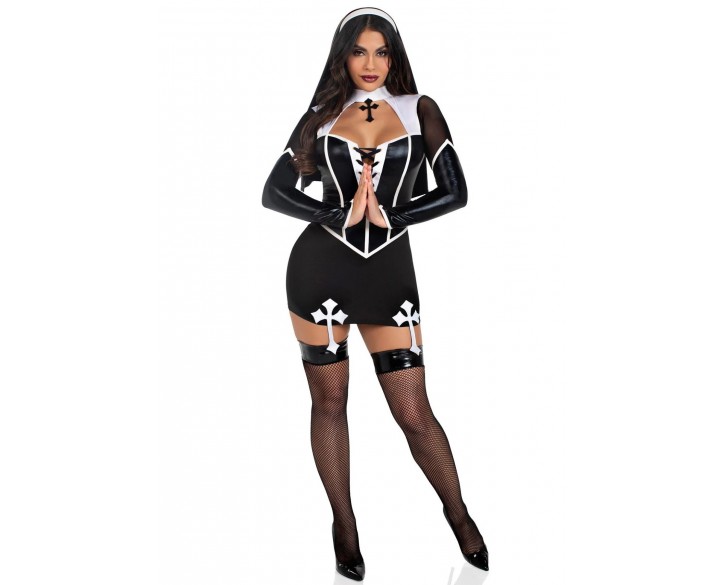 Костюм черниці Leg Avenue Holy Hottie Dress S