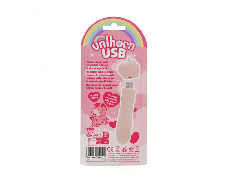 Вібратор-єдиноріжка Unihorn USB Bullet – Heart Throb, віброкуля, USB-зарядка, 10 режимів