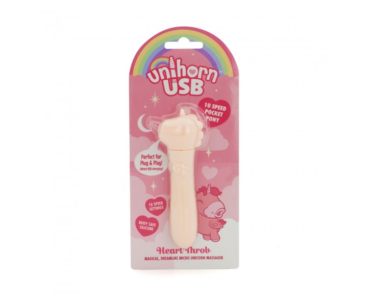 Вібратор-єдиноріжка Unihorn USB Bullet – Heart Throb, віброкуля, USB-зарядка, 10 режимів