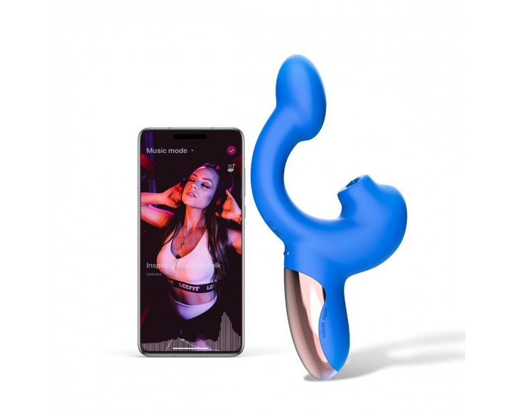 Смарт-вібратор Magic Motion Ponder Blue, подвійна стимуляція, віброяйце+язичок для клітора