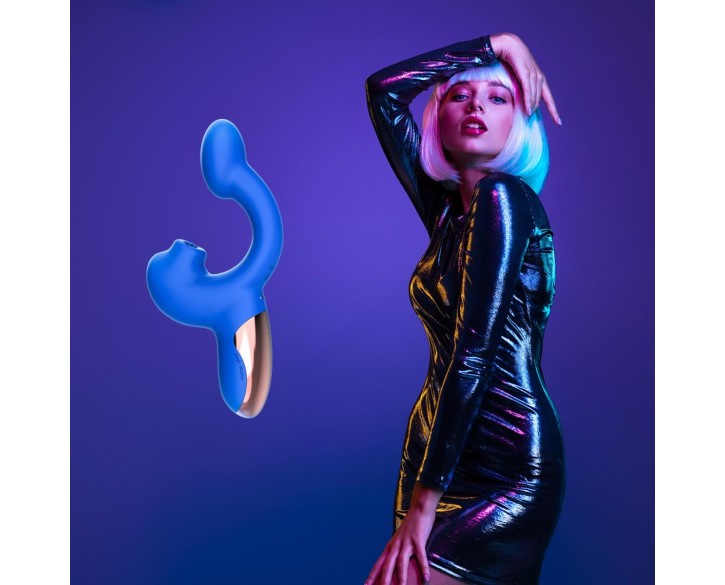 Смарт-вібратор Magic Motion Ponder Blue, подвійна стимуляція, віброяйце+язичок для клітора