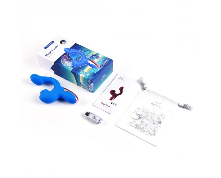 Смарт-вібратор Magic Motion Ponder Blue, подвійна стимуляція, віброяйце+язичок для клітора