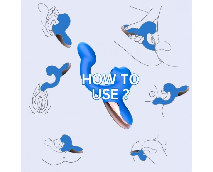 Смарт-вібратор Magic Motion Ponder Blue, подвійна стимуляція, віброяйце+язичок для клітора