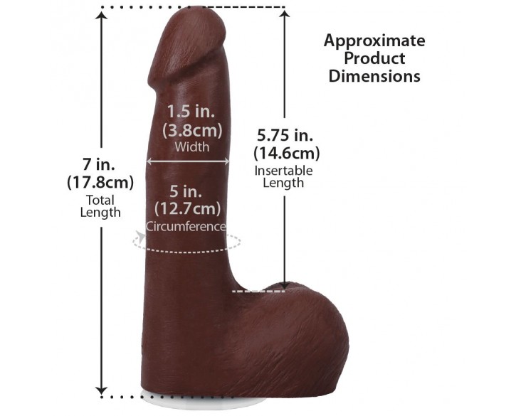 Фалоімітатор Doc Johnson The Realistic Cock ULTRASKYN - 7 Inch with Balls Chocolate