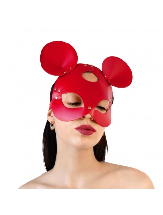 Шкіряна маска зайчика Art of Sex - Mouse Mask, колір Червоний