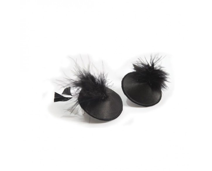 Пестіс - стикини Bijoux Indiscrets Burlesque pasties FEATHER, з пір'ям