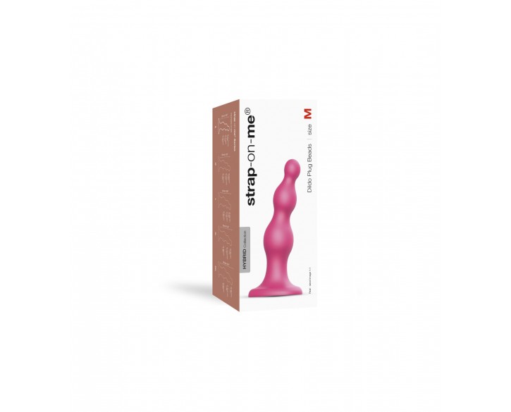 Насадка для страпона Strap-On-Me Dildo Plug Beads Framboise Metallic M