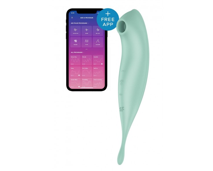 Смарт-вібратор для клітора з вакуумною стимуляцією Satisfyer Twirling Pro+ Mint