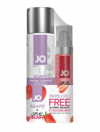 Комплект System JO GWP — Agape 120 ml & Oral Delight — Strawberry 30 мл