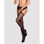 Сітчасті панчохи-стокінги зі стрілкою Obsessive Garter stockings S314 S/M/L, чорні, імітація гартері