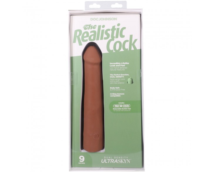 Фалоімітатор Doc Johnson The Realistic Cock ULTRASKYN - 9 Inch Caramel