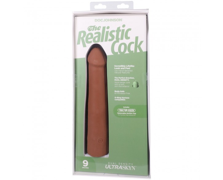 Фалоімітатор Doc Johnson The Realistic Cock ULTRASKYN - 9 Inch Caramel