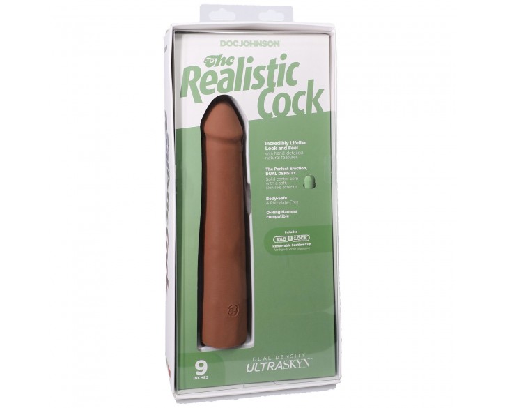 Фалоімітатор Doc Johnson The Realistic Cock ULTRASKYN - 9 Inch Caramel