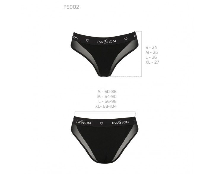 Трусики з прозорою вставкою Passion PS002 PANTIES black, size M