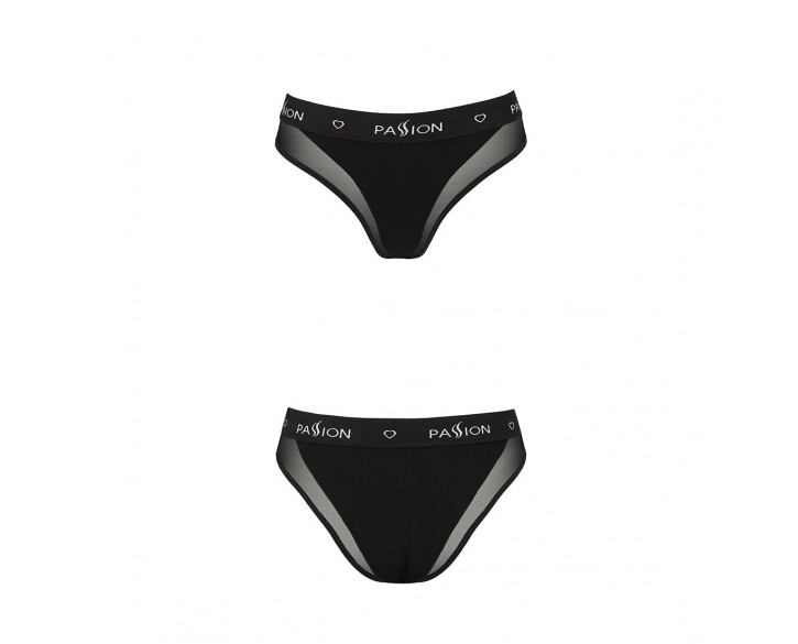 Трусики з прозорою вставкою Passion PS002 PANTIES black, size M