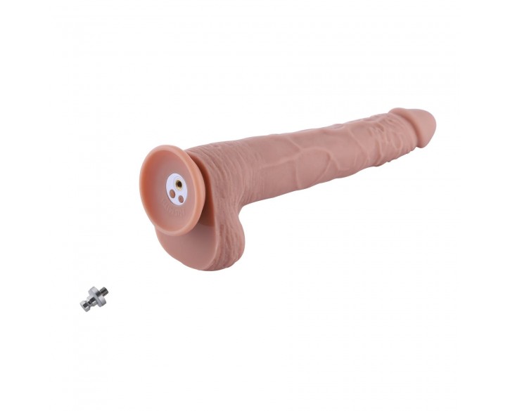 Фалоімітатор 11.8″ з вібрацією для секс-машин Hismith Silicone Dildo with Vibe, KlicLok, пульт ДК