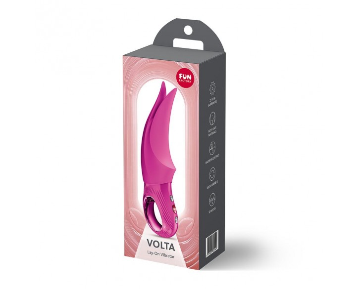 Вібратор для клітора Fun Factory VOLTA Magenta, гнучкий подвійний кінчик