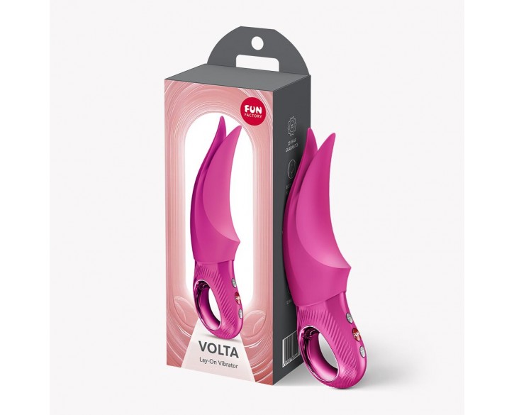Вібратор для клітора Fun Factory VOLTA Magenta, гнучкий подвійний кінчик