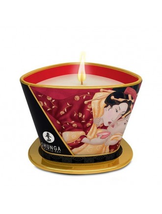 Масажна свічка Shunga Massage Candle – Sparkling Strawberry Wine (170 мл) з афродизіаками