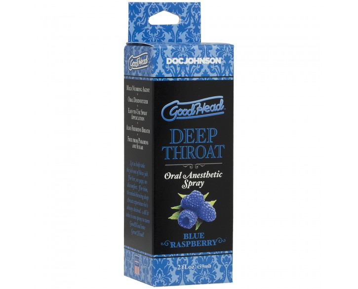 Спрей для мінету Doc Johnson GoodHead DeepThroat Spray - Blue Raspberry 59 мл для глибокого мінету