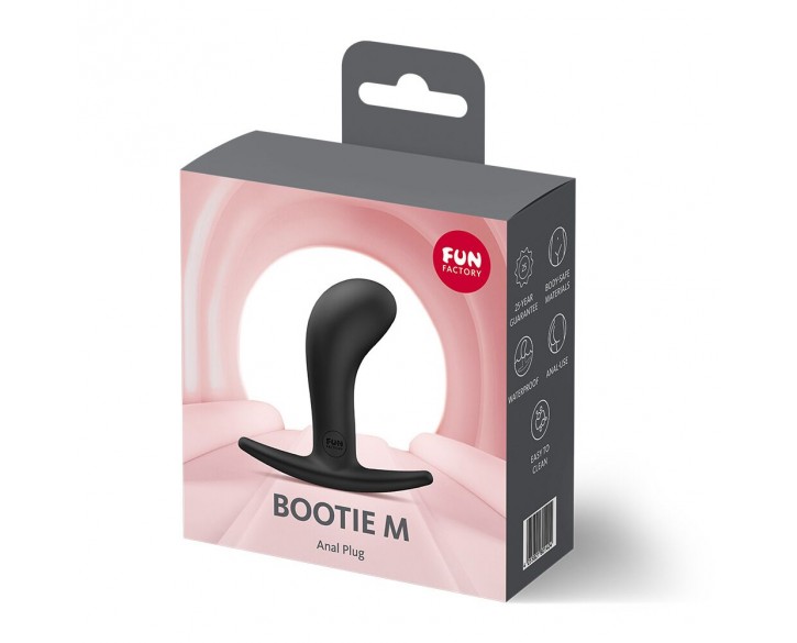 Анальна пробка Fun Factory BOOTIE M Black, діаметр 3,3 см, тонкий обмежувач