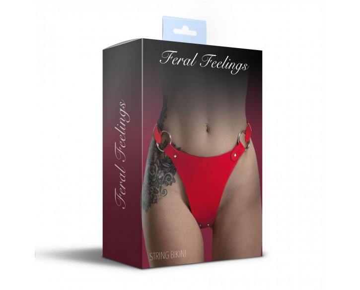 Трусики з натуральної шкіри Feral Feelings - String Bikini Red