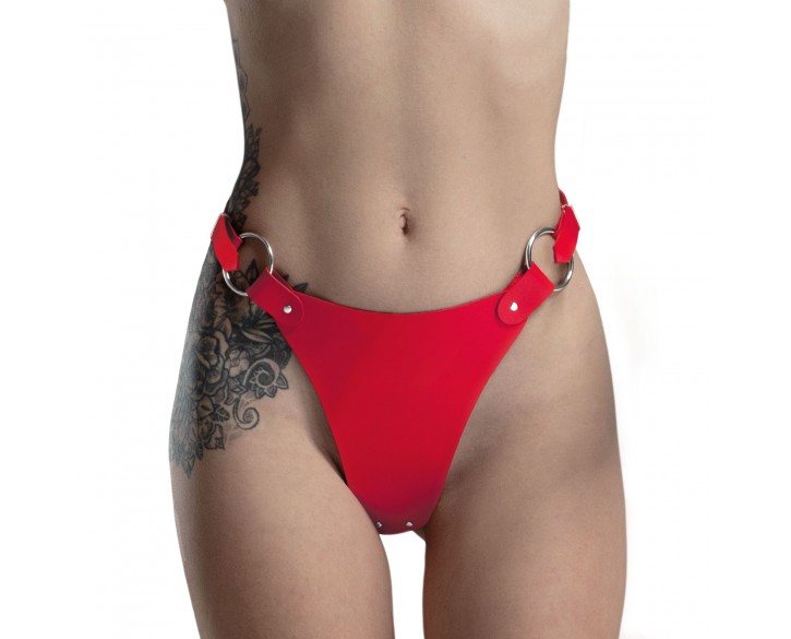 Трусики з натуральної шкіри Feral Feelings - String Bikini Red