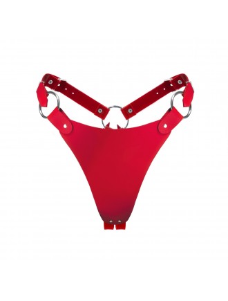 Трусики з натуральної шкіри Feral Feelings - String Bikini Red