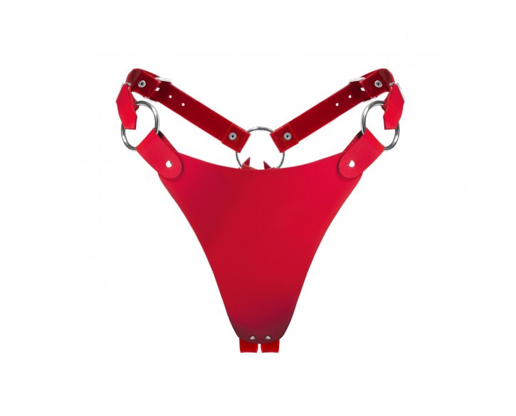 Трусики з натуральної шкіри Feral Feelings - String Bikini Red