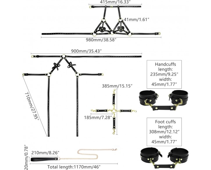 БДСМ-набір LOCKINK YEAHWOW Forced Nadu pose correction set