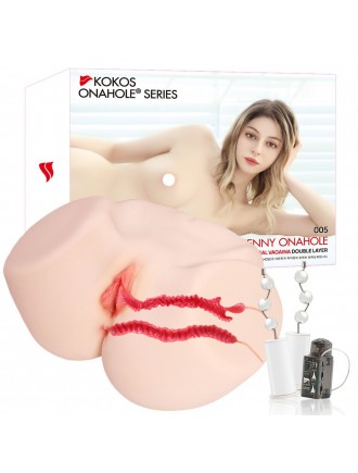 Мастурбатор Kokos 005 Jenny ONAHOLE Real Vagina 2WayPlus з вібрацією та масажем