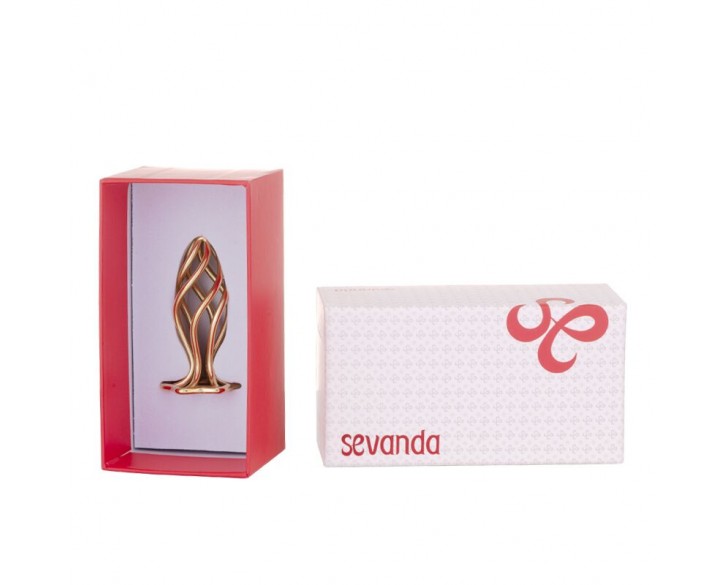 Анальна пробка LOCKINK SEVANDA Hollow Spiral Golden Metal Anal Plug - S size