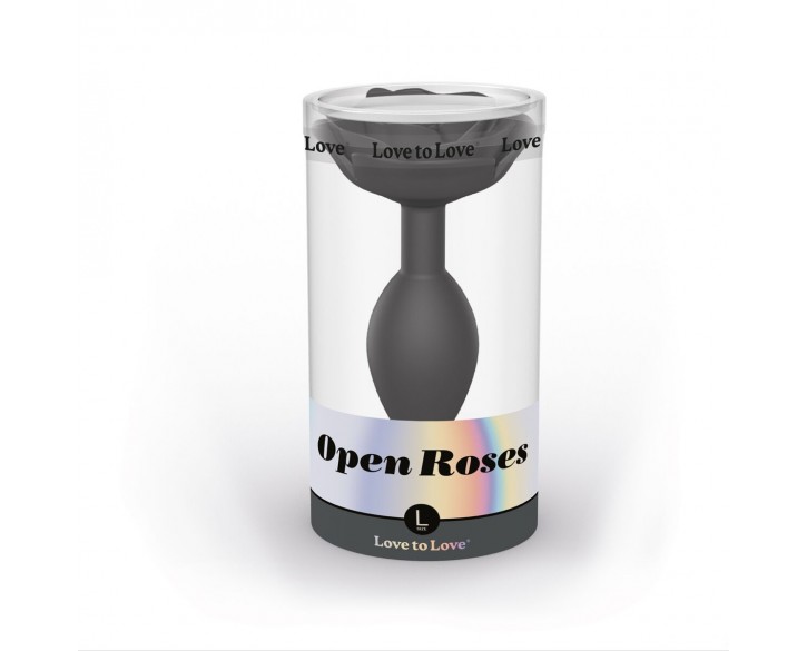 Силіконова анальна пробка Love To Love OPEN ROSES L SIZE - BLACK ONYX