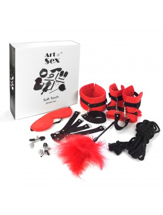 Набір БДСМ Art of Sex - Soft Touch BDSM Set, 9 предметів, Червоний