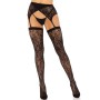 Панчохи Leg Avenue Leg Avenue Lace thigh highs & garterbelt Black One Size