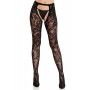 Колготки Leg Avenue Rose Lace Crotchless Tights with Open One Size Black