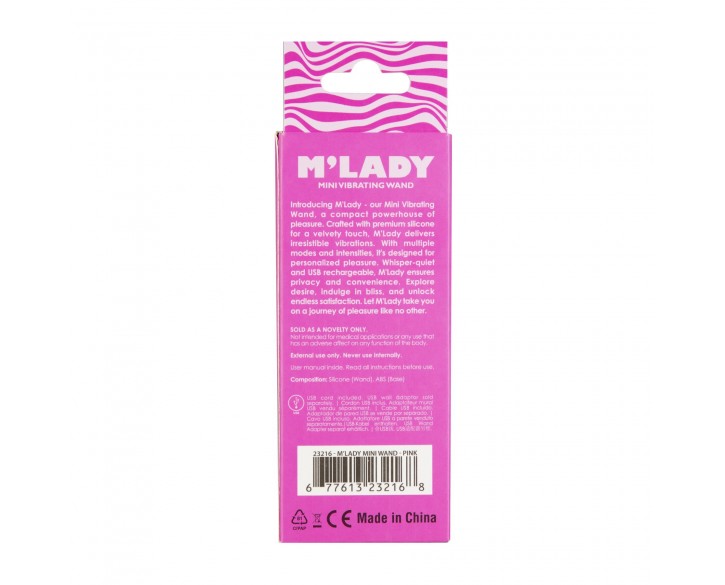 Вібромасажер M’Lady Mini Vibrating Wand Pink
