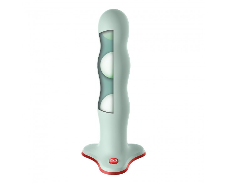Фалоімітатор Fun Factory BOUNCER Light Green, кульки всередині, ефект вібрації, діаметр 3,9 см