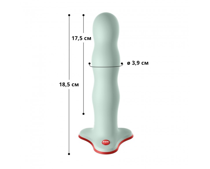 Фалоімітатор Fun Factory BOUNCER Light Green, кульки всередині, ефект вібрації, діаметр 3,9 см