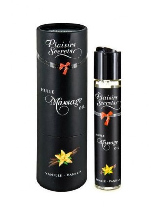 Масажна олія Plaisirs Secrets Vanilla (59 мл) з афродизіаками, їстівна, подарункове паковання