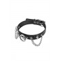 Нашийник ланцюжками, шипами і кільцем Fetish Tentation Choker Rings and Chains, екошкіра