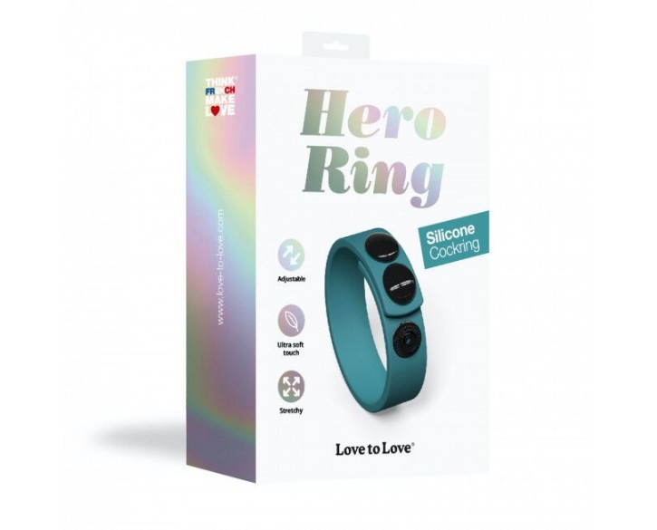 Регульоване ерекційне кільце на кнопках Love To Love HERO RING - TEAL ME