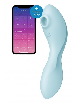 Вакуумний смарт-стимулятор із вібрацією Satisfyer Curvy Trinity 5 (Blue), керування зі смартфона