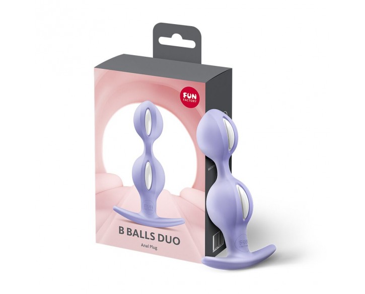 Анальні кульки Fun Factory B BALLS DUO Purple, ефект вібрації, діаметр 3,2 та 3,6 см