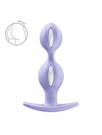 Анальні кульки Fun Factory B BALLS DUO Purple, ефект вібрації, діаметр 3,2 та 3,6 см