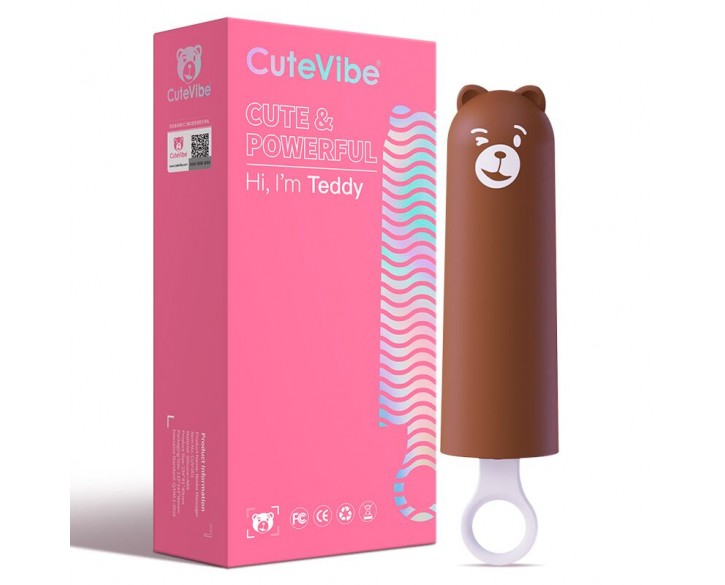 Вібратор CuteVibe Teddy Brown (Pink Dildo), реалістичний вібратор під виглядом морозива