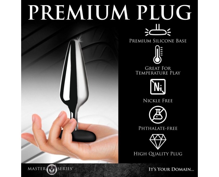 Анальна пробка Master Series Butt Slut Metal & Silicone Butt Plug - Silver